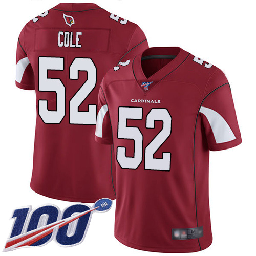 Arizona Cardinals Limited Red Men Mason Cole Home Jersey NFL Football #52 100th Season Vapor Untouchable